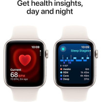 Apple Watch SE (2nd Gen) GPS 44mm Smartwatch with Starlight Aluminium Case with Starlight Sport Band M/L, MXEV3