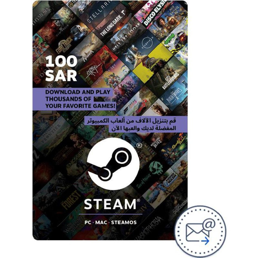 Steam Wallet Card SAR100 KSA Region Instant E-mail Delivery