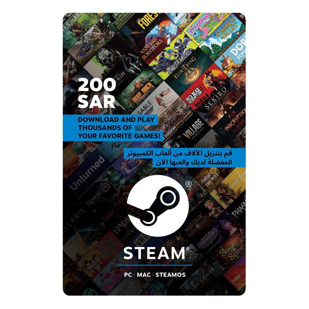 Steam Wallet Card SAR200 KSA Region Instant E-mail Delivery