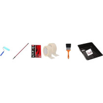 Abbasali 9 Inch Paint Roller Set with 2m Extension Pole, Paint Tray, 2 Masking Tapes, 3 Inch Brush, and Polyethylene Sheet for Home Maintenance And Painting