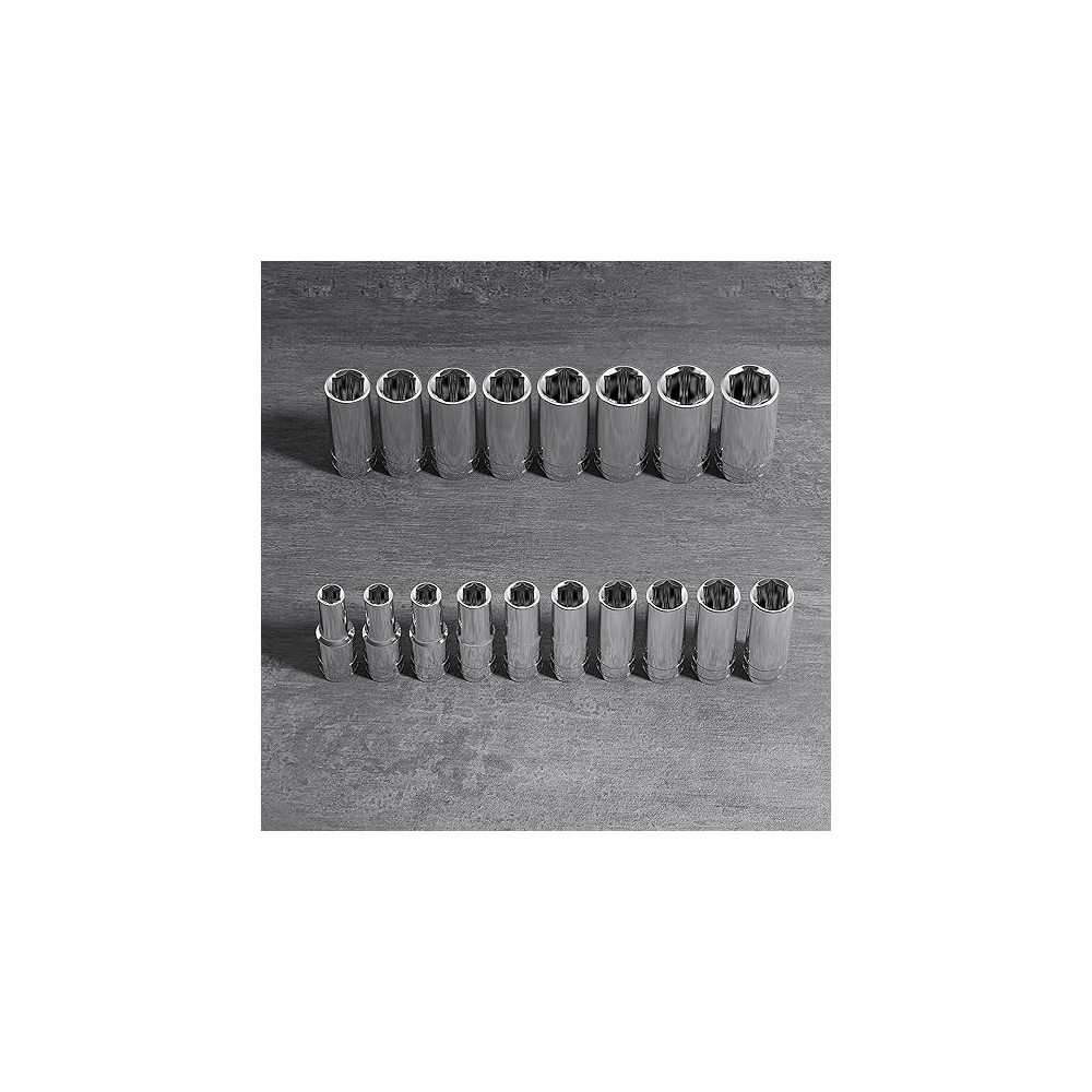 Abbasali Deep Chrome Socket 1/2 Inch 6PT, 14mm Durable And Precision Engineered for Heavy Duty Use