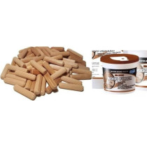Bossil Wood Putty with 100 Wood Plugs, Ideal for Filling And Repairing Wood Surfaces