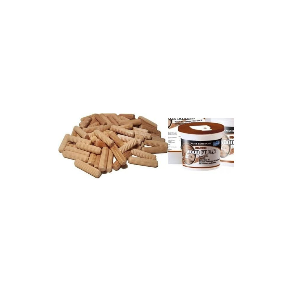 Bossil Wood Putty with 100 Wood Plugs, Ideal for Filling And Repairing Wood Surfaces