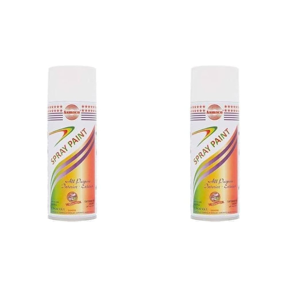 Asmaco Spray Paint Pack of 2 Cans for Professional And DIY Applications, White