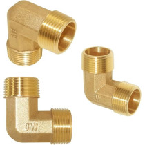 Abbasali 2 Piece Brass Multi Purpose Hose Fittings with BSP Thread for Plumbing, Gas And Hot Water, Male Elbow, 1/2 Inch
