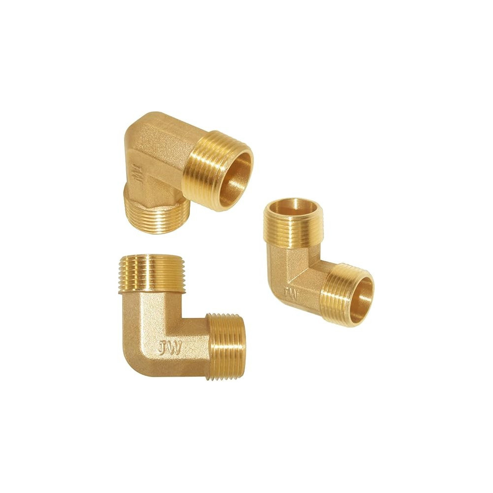 Abbasali 2 Piece Brass Multi Purpose Hose Fittings with BSP Thread for Plumbing, Gas And Hot Water, Male Elbow, 1/2 Inch