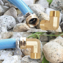 Abbasali 2 Piece Brass Multi Purpose Hose Fittings with BSP Thread for Plumbing, Gas And Hot Water, Male Elbow, 1/2 Inch