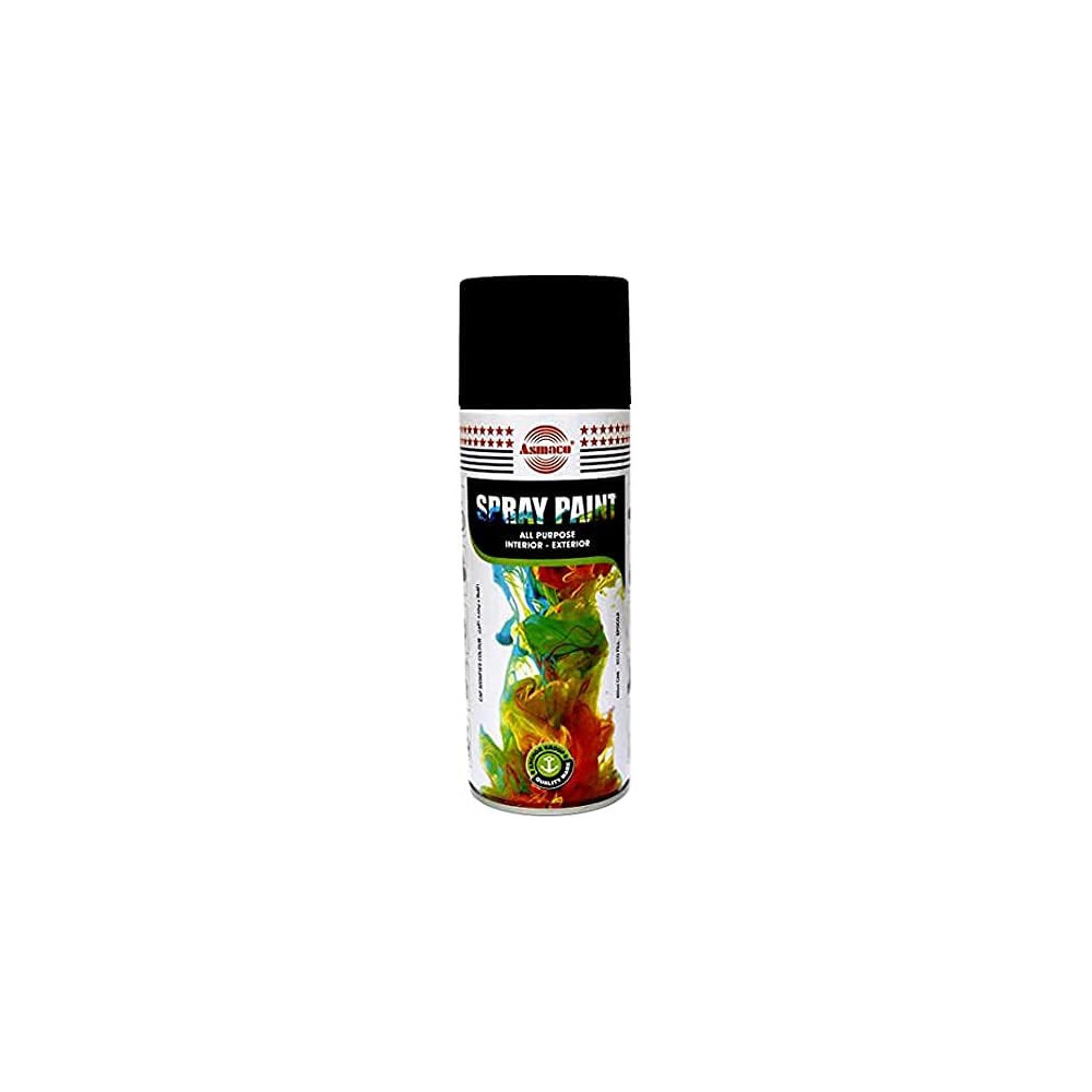 Asmaco Spray Paint Pack of 3 Cans for High-Quality Finishes, Matt Black