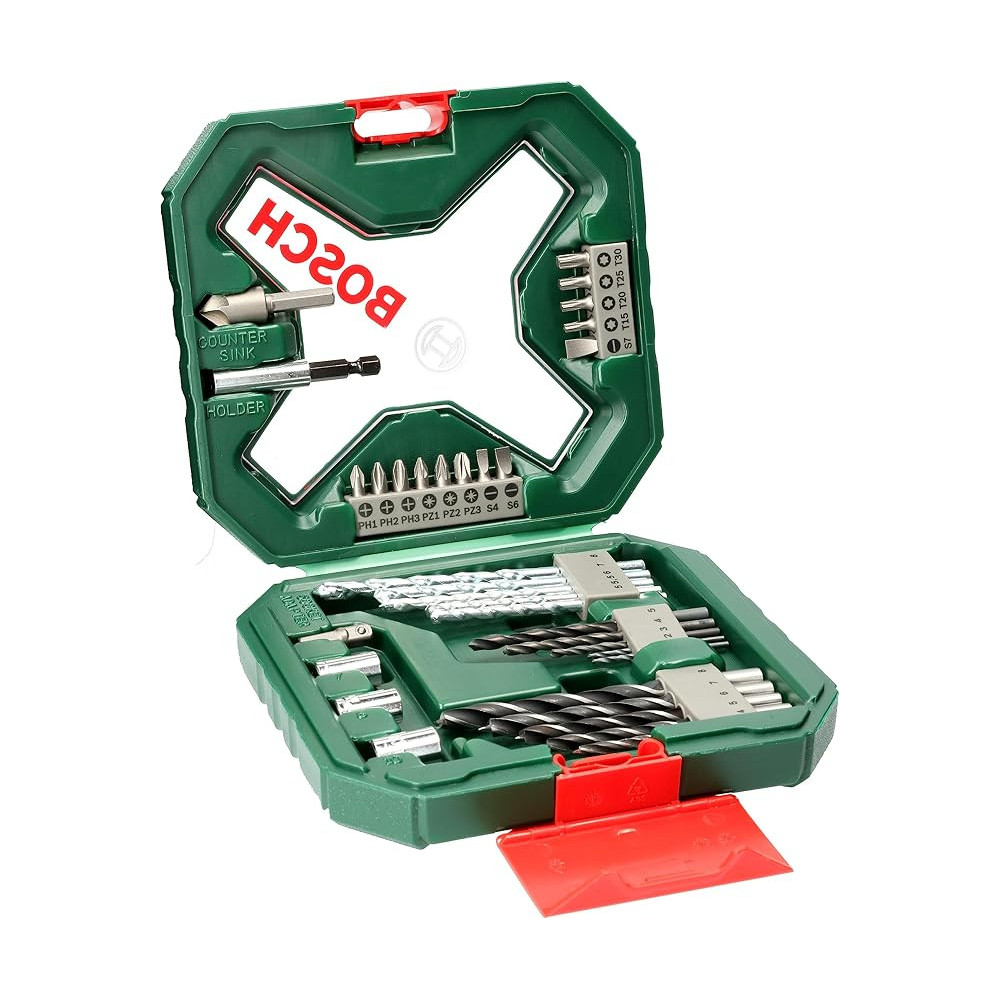 Bosch 34 Piece X-Line Classic Drill and Screwdriver Bit Set, Versatile Tools for Wood, Masonry, and Metal