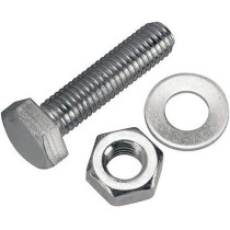 Generic GI Hex Bolts, 16mm x 50mm, Pack of 20, Heavy Duty Galvanized Steel Bolts