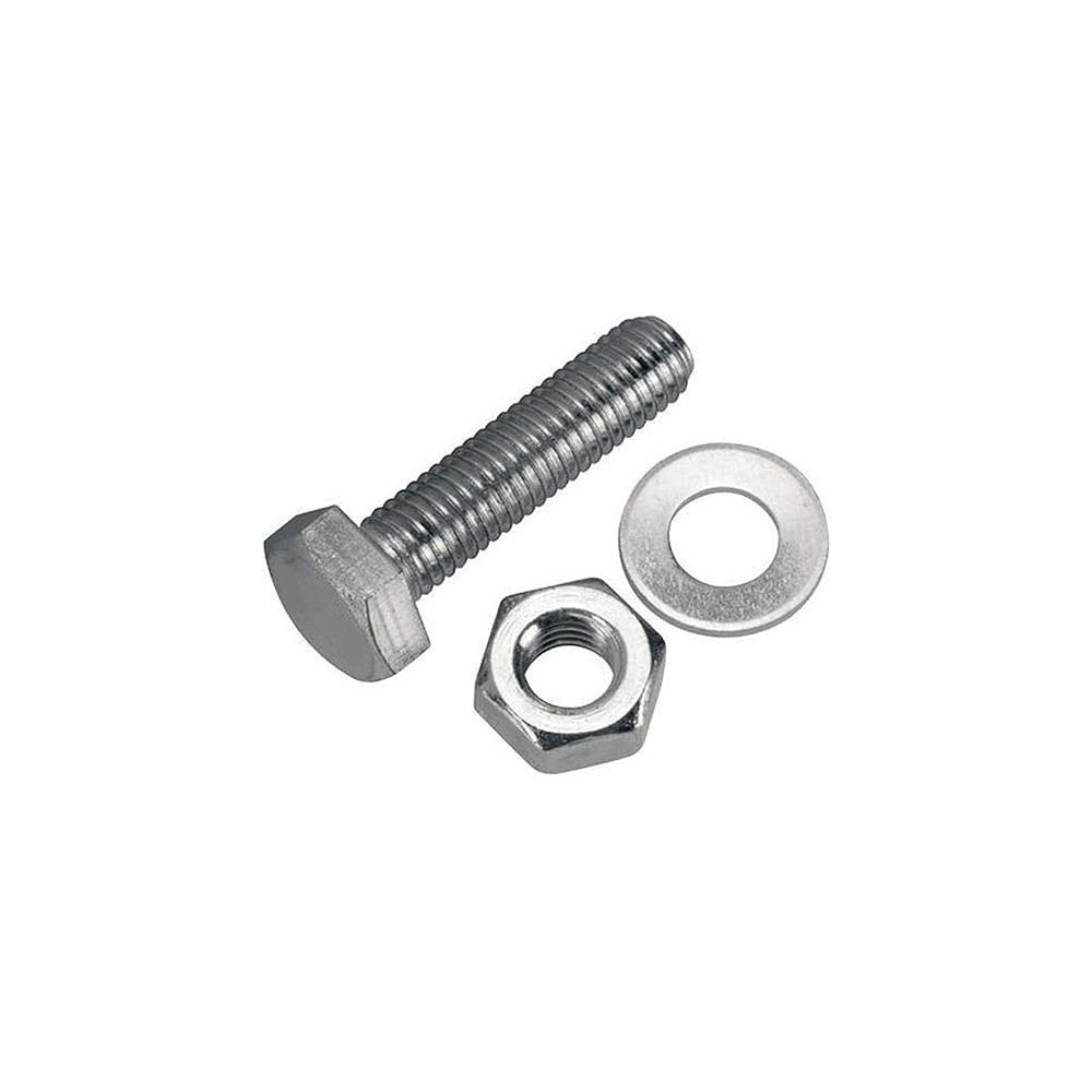Generic GI Hex Bolts, 16mm x 50mm, Pack of 20, Heavy Duty Galvanized Steel Bolts