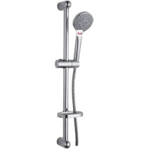 Abbasali Slide Bar Shower Kit with Shower Head, Stainless Steel Slide Bars, Hose, and Soap Dish