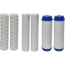 Abbasali 10-Inch Water Filter Replacement Cartridges, 2Pcs, PP, GAC, UDF, RO Membrane And Mineral Filter, Odor Removal for Water Purifiers