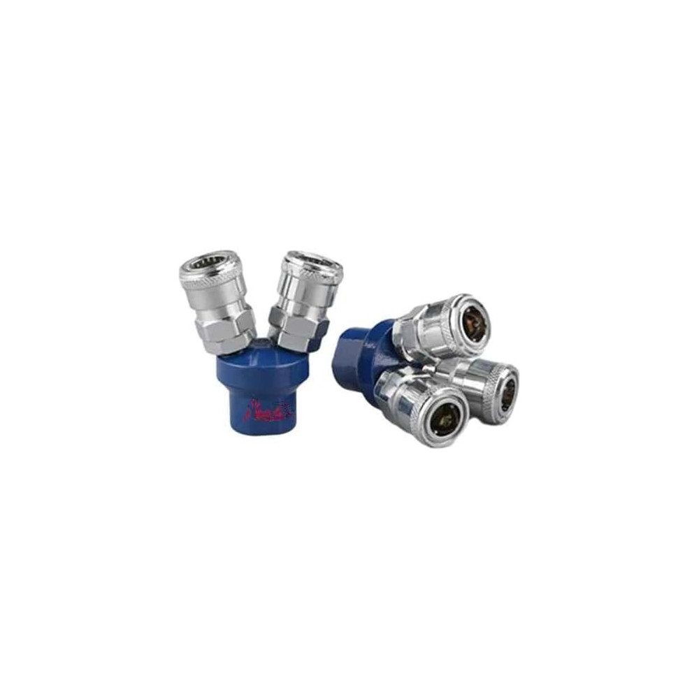 Abbasali Pneumatic Quick Fitting Air Hose Splitter, 3 Way Manifold Coupler for Air Compressors
