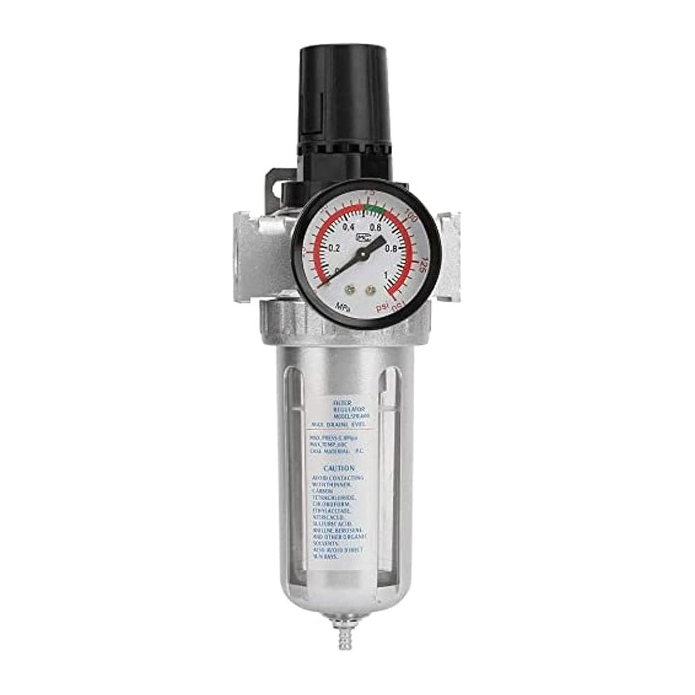 Abbasali Compressed Air Filter Regulator Combo, BSP 1/2 Inch Moisture Trap with Adjustable Pressure Control