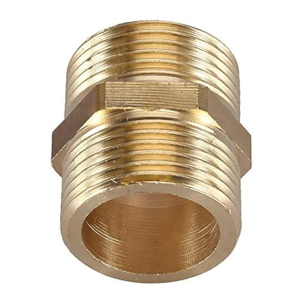 Abbasali Brass Stainless Steel Water Tube Fitting, Hex Nipple for Easy Installation And Repair, Thickened, 1pc