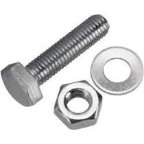 Abbasali GI Bolt with Nut And Washer, Pack of 20pcs, 8x100mm