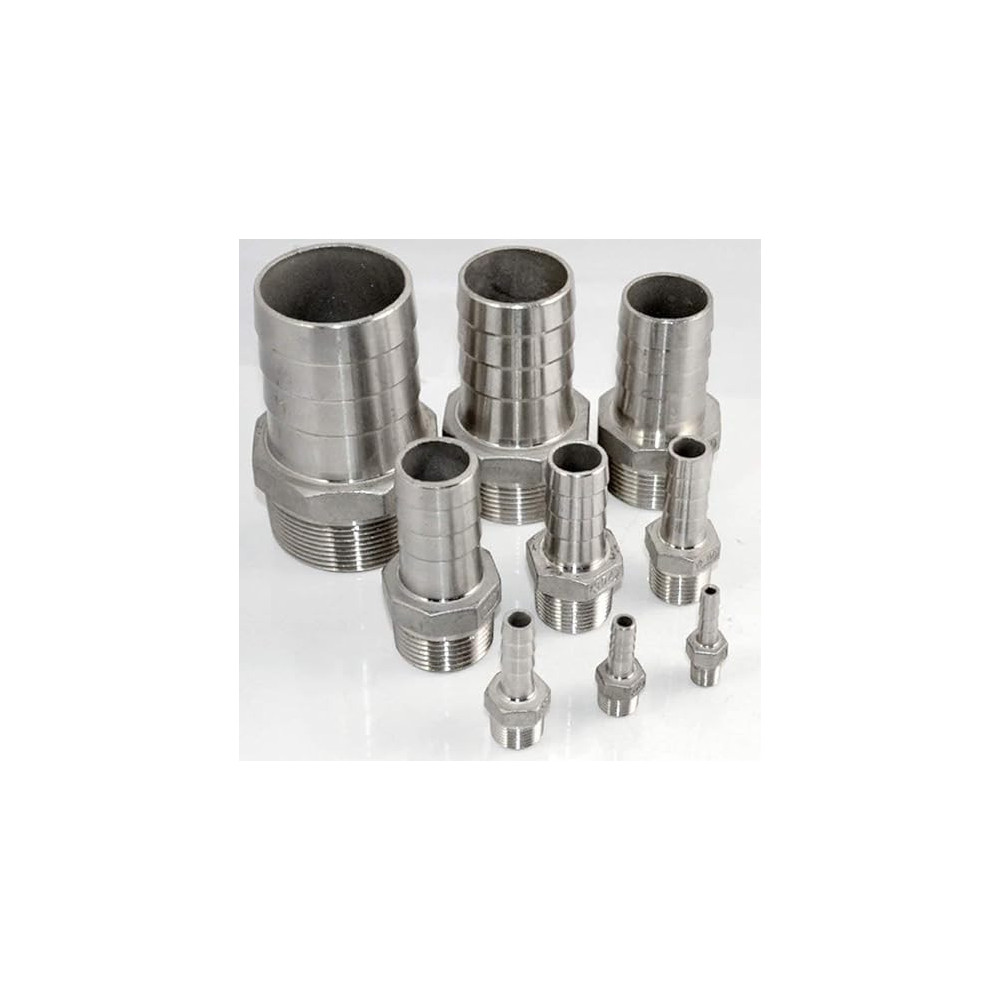 Abbasali Male Thread Hose Pipe Fitting, Stainless Steel Kim Nipple, 11/2 Inch