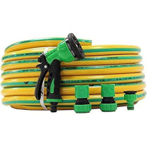 Abbasali Garden Water Hose Reinforced, 1/2 Inch, 25 Meter with Garden Shower And Reducers, Yellow