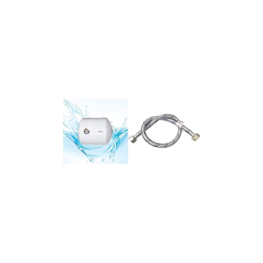 Abbasali Zenith Water Heater, 50L Horizontal with 2 Flexible Hoses And 5-Year Warranty