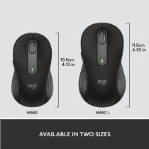 Logitech Signature M650 Small to Medium Size Hands, Silent Clicks, 5 Buttons, Bluetooth, Multi Device Compatibility 400 DPI Nominal Value 10m Range Black