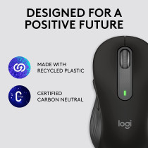 Logitech Signature M650 Small to Medium Size Hands, Silent Clicks, 5 Buttons, Bluetooth, Multi Device Compatibility 400 DPI Nominal Value 10m Range Black