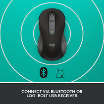 Logitech Signature M650 Small to Medium Size Hands, Silent Clicks, 5 Buttons, Bluetooth, Multi Device Compatibility 400 DPI Nominal Value 10m Range Black