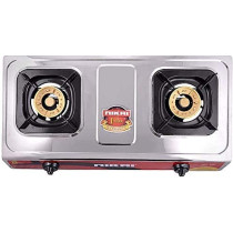 Nikai 2-Burner Gas Stove with Countertop Design Heavy Vessel Support, Auto Piezoelectric Ignition, Stylish Burners, Stainless Steel Panel Compact & Durable for Modern Kitchens NG942T