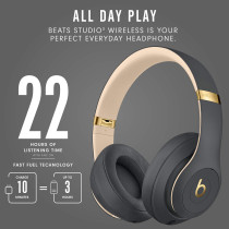 Beats Studio3 Wireless Bluetooth Headphones, Shadow Gray MXJ92