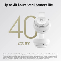 Beats Studio Pro Headphones, Wireless Bluetooth, White MC2P4