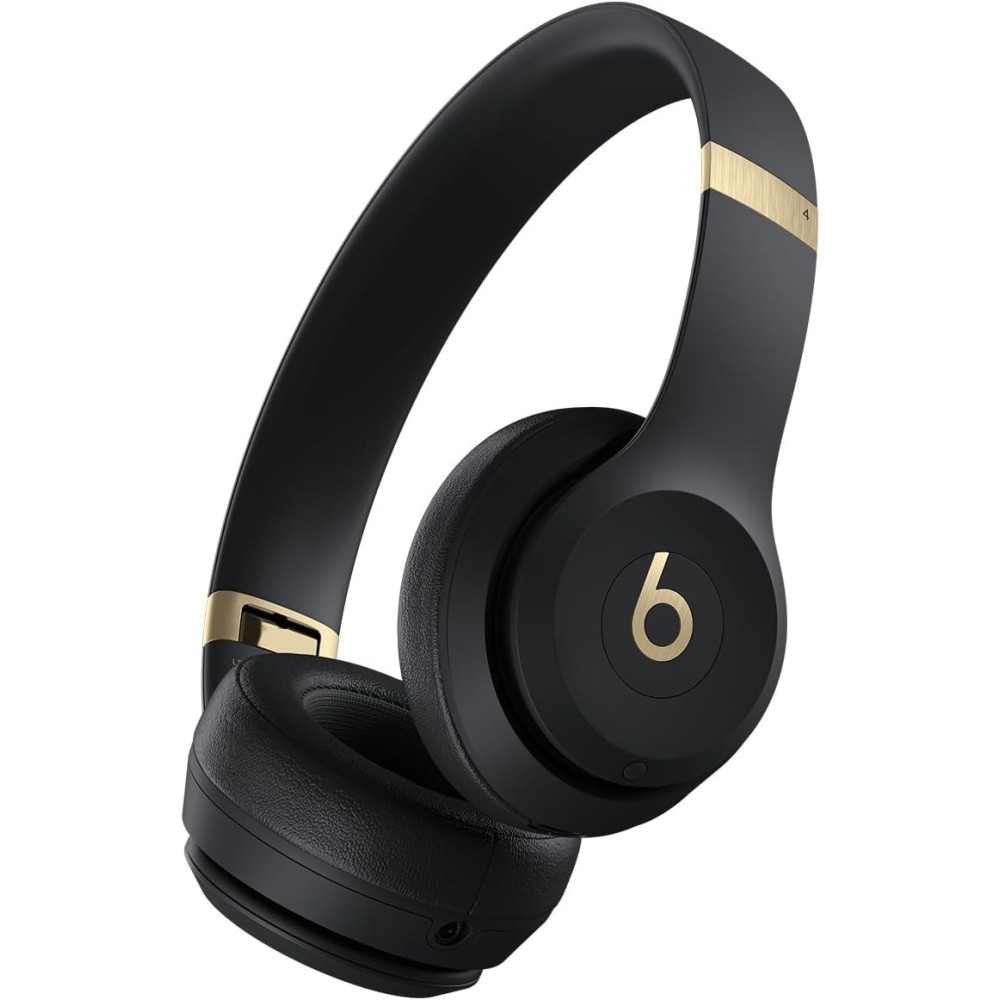 Beats Solo 4 Wireless Bluetooth On-Ear Headphones, Apple & Android Compatible, Up to 50 hours of Battery Life Black/Gold MC2L4