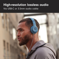 Beats Solo 4 Wireless Bluetooth On-Ear Headphones, Apple & Android Compatible, Up to 50 hours of Battery Life Slate Blue MUW43