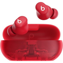 Beats Solo Buds Wireless Bluetooth Earbuds 18 Hours of Battery Life Apple & Android Compatibility Built-in Microphone Transparent Red MUW03