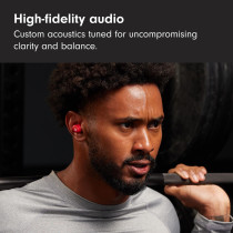 Beats Solo Buds Wireless Bluetooth Earbuds 18 Hours of Battery Life Apple & Android Compatibility Built-in Microphone Transparent Red MUW03