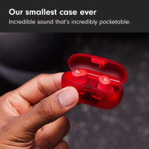 Beats Solo Buds Wireless Bluetooth Earbuds 18 Hours of Battery Life Apple & Android Compatibility Built-in Microphone Transparent Red MUW03