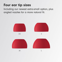 Beats Solo Buds Wireless Bluetooth Earbuds 18 Hours of Battery Life Apple & Android Compatibility Built-in Microphone Transparent Red MUW03