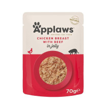 Applaws 70g x 12pcs Chicken with Beef in Jelly Adult Wet Cat Food Pouch