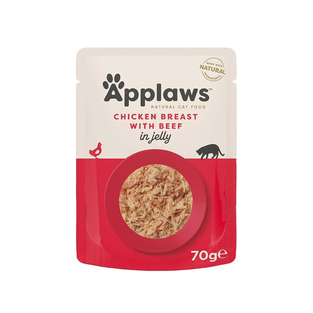 Applaws 70g Pouch Chicken with Beef in Jelly Adult Wet Cat Food