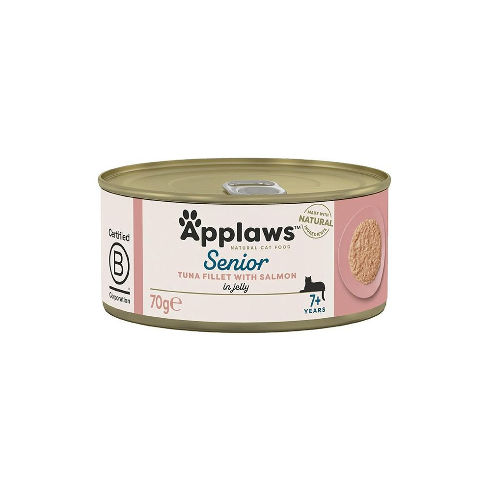Applaws 70g x 12 pcs Tuna with Salmon in Jelly Senior Wet Cat Food Tin
