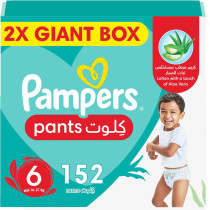 Pampers Baby Dry Pants Size 6, Aloe Vera, 16-21kg, 152 Count, 360 Degree Fit, Leakproof Protection