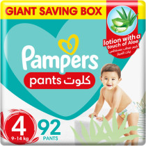 Pampers Baby Dry Pants Size 4, Aloe Vera, 9-14kg, 92 Count, 360 Degree Fit, Leakproof, Mega Box