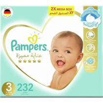 Pampers Premium Care Taped Baby Diapers, Size 3, 232 Count
