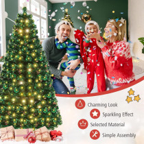 Yoawllty 6 Ft Premium Artificial Christmas Tree For Home, Office, Party Decoration With 10M Warm White Lights (Style1)