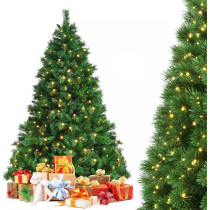Yoawllty 6 Ft Premium Artificial Christmas Tree For Home, Office, Party Decoration With 10M Warm White Lights (Style1)