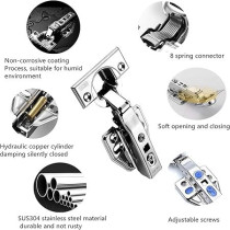 Abbasali Soft Close Cabinet Hinges 110 Degree Full Overlay Cabinets Door Hinges Quiet Hydraulic Buffer Cabinet Hinges Without Clips