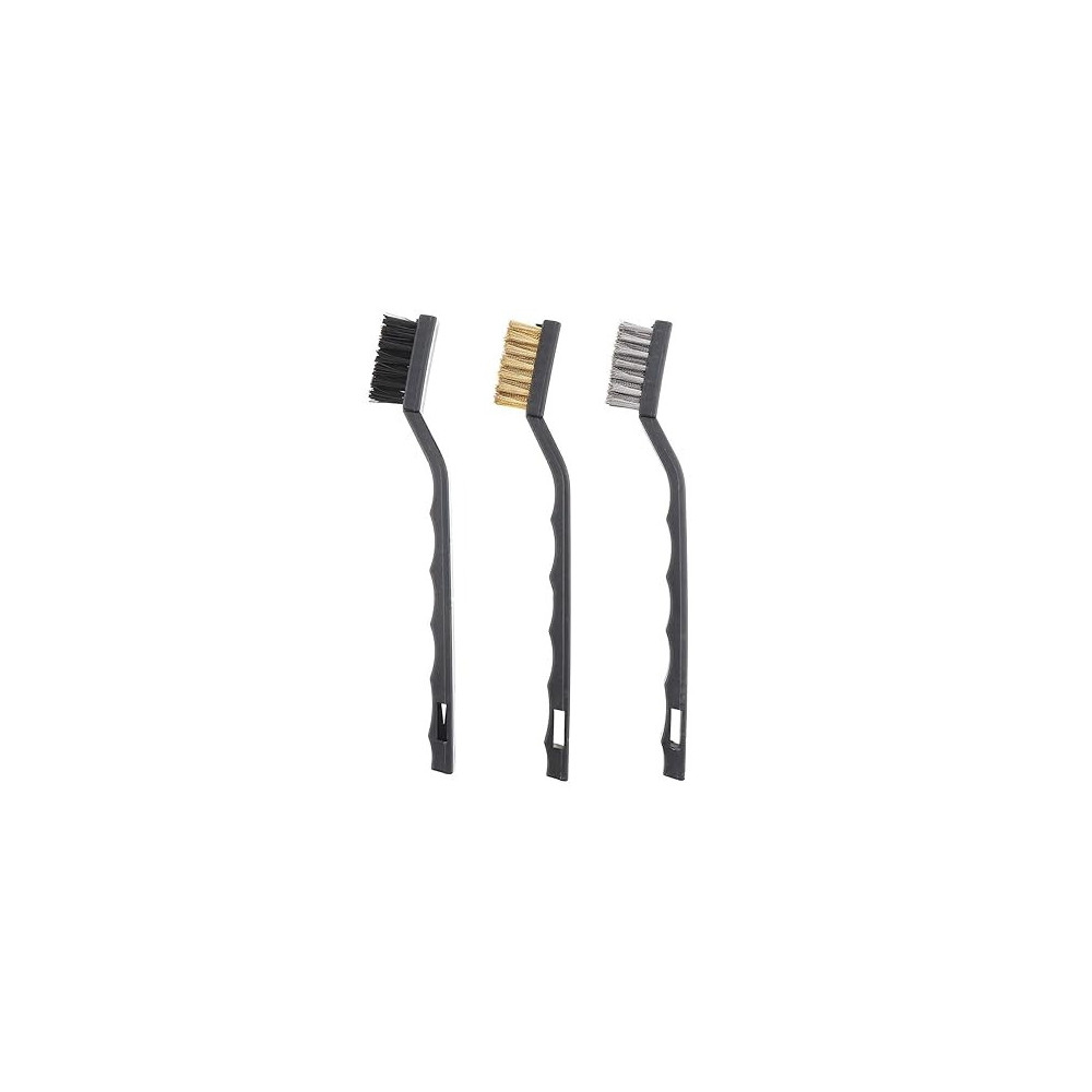Mafra Nylon Brass Stainless Steel Mini Wire Brush Set, 3 Pieces
