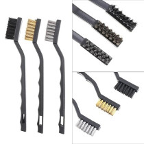 Mafra Nylon Brass Stainless Steel Mini Wire Brush Set, 3 Pieces