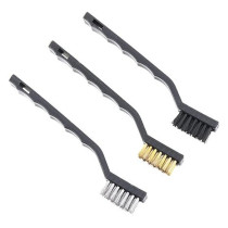 Mafra Nylon Brass Stainless Steel Mini Wire Brush Set, 3 Pieces