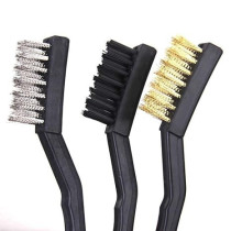 Mafra Nylon Brass Stainless Steel Mini Wire Brush Set, 3 Pieces