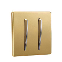 Switches Wall Lamp Switch Socket Panel Personality Fashion Golden 2 Way Single Dual Control 86 Type Push Button Switch, Waterproof Box